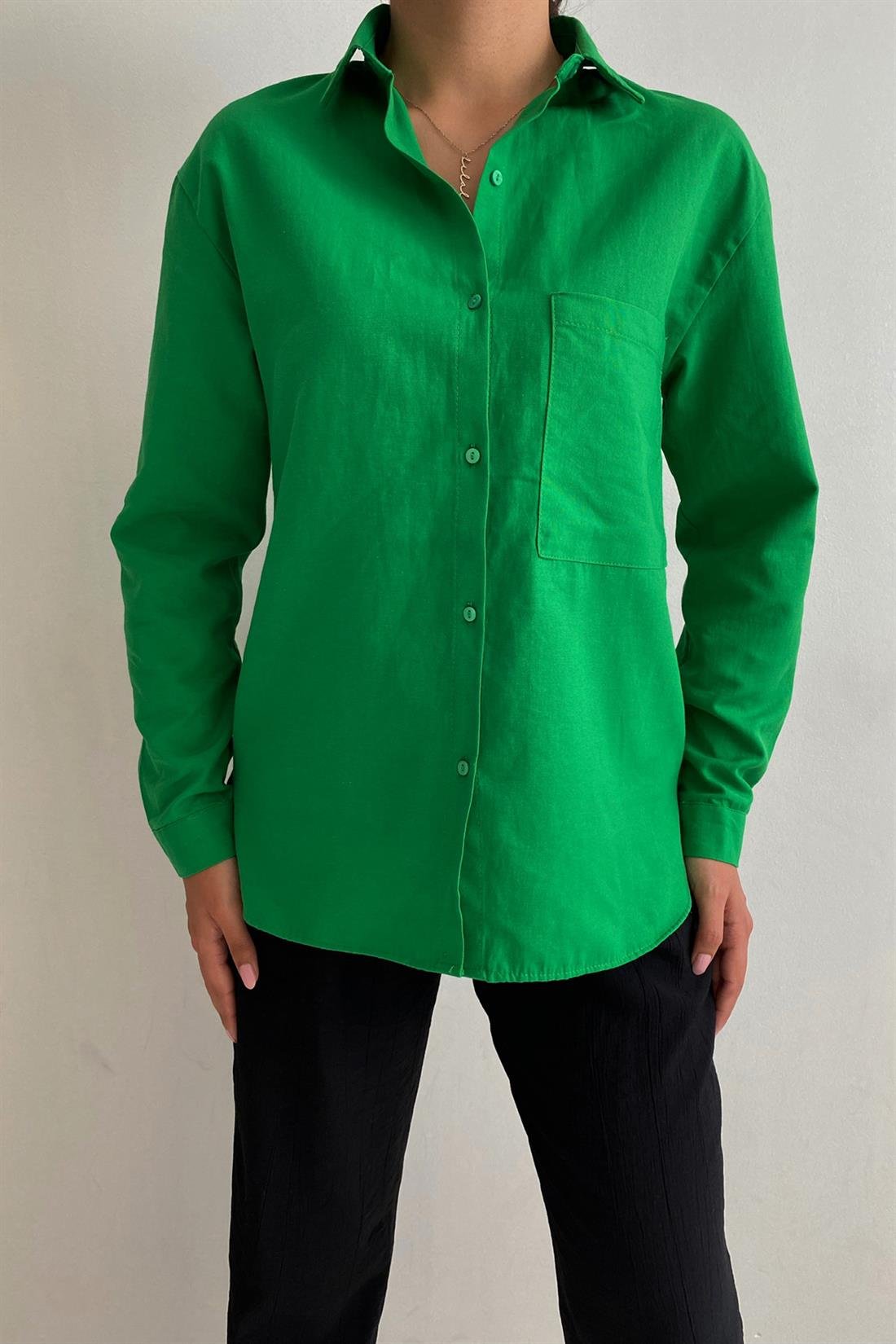 Şamre Basıc Gömlek YEŞİL