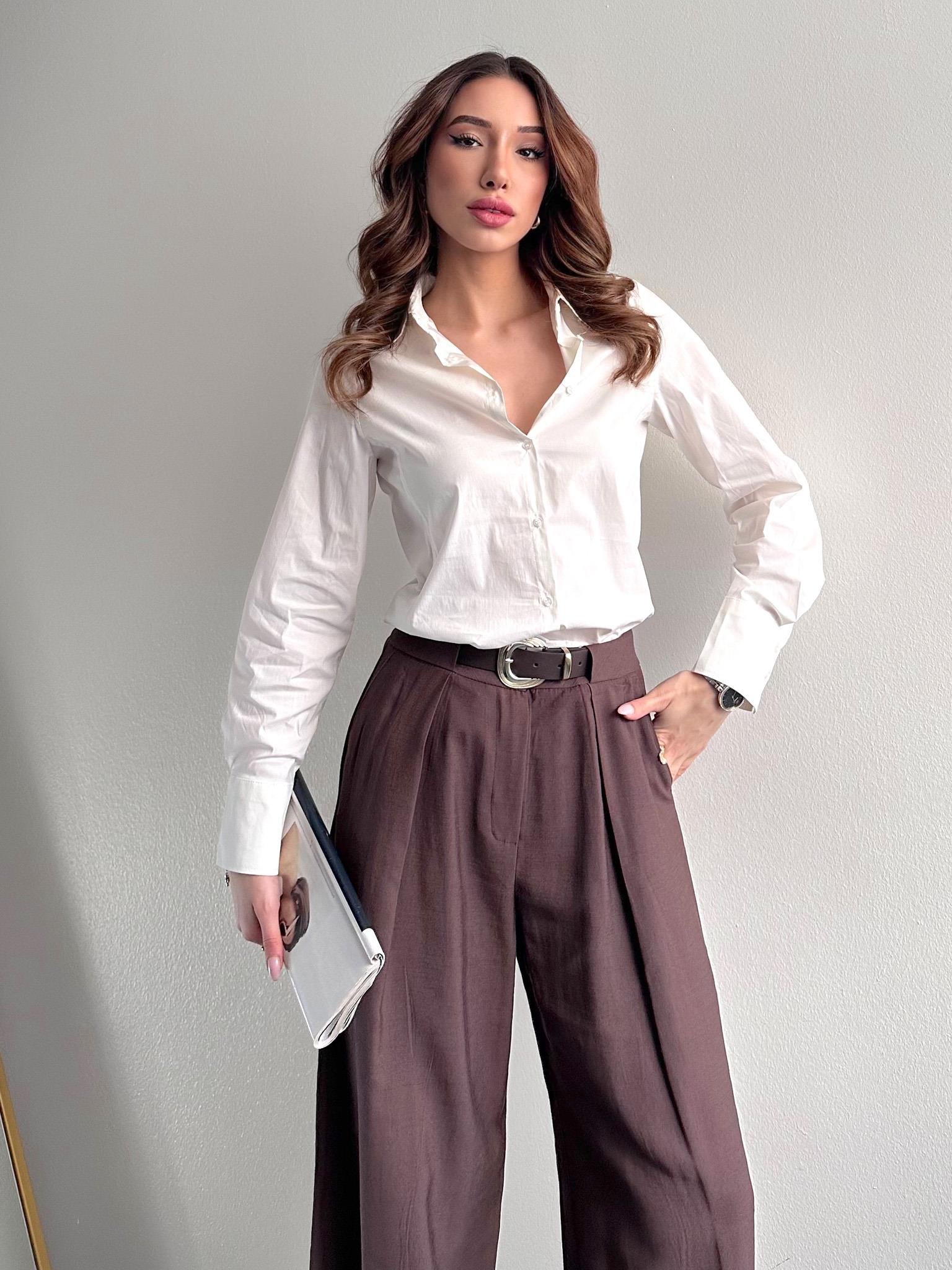 Slim Fit Gömlek EKRU