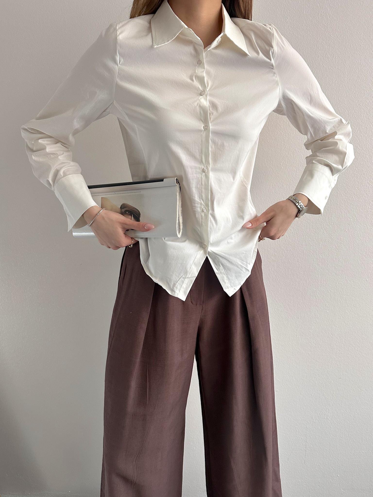 Slim Fit Gömlek EKRU