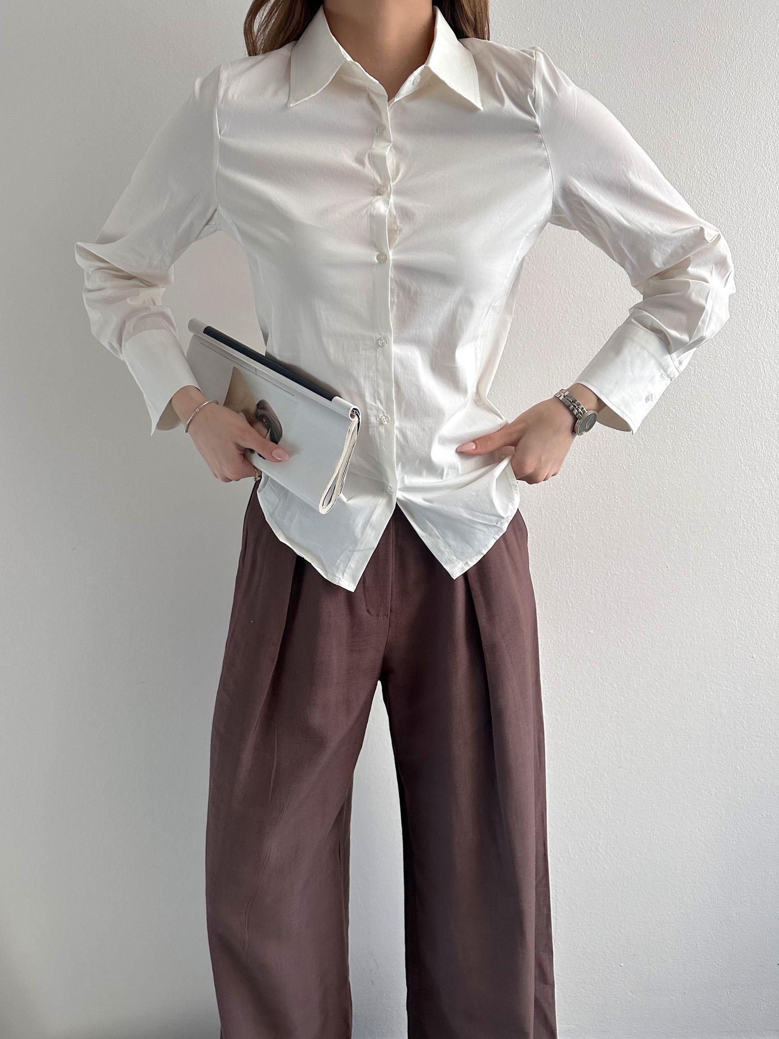 Slim Fit Gömlek EKRU