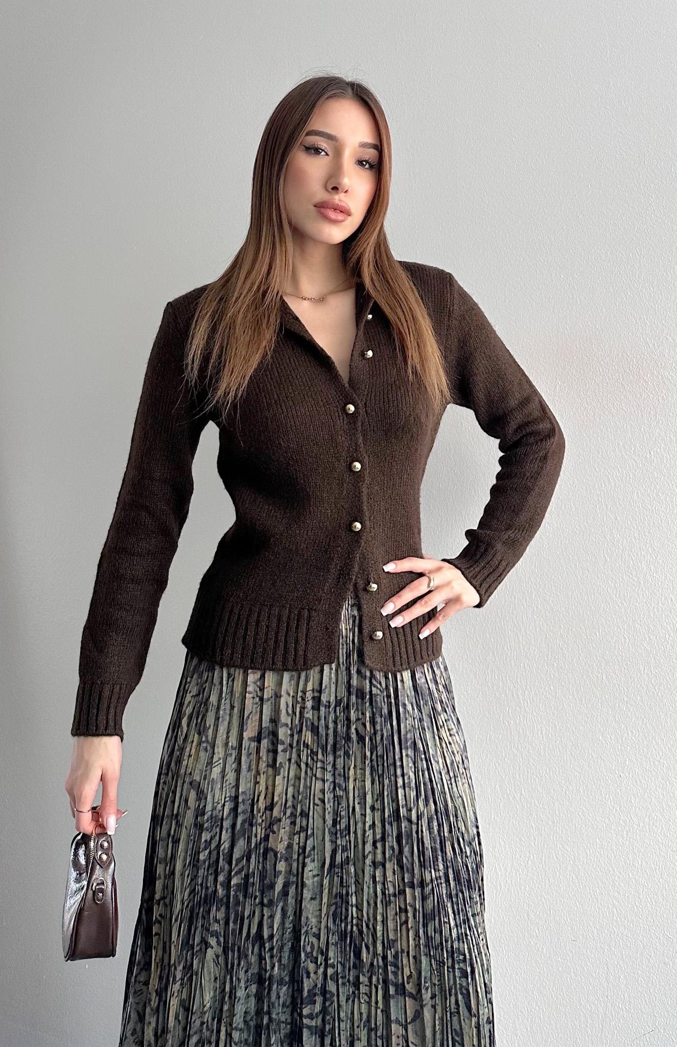 Boğazli Hırka KOYU KAHVE