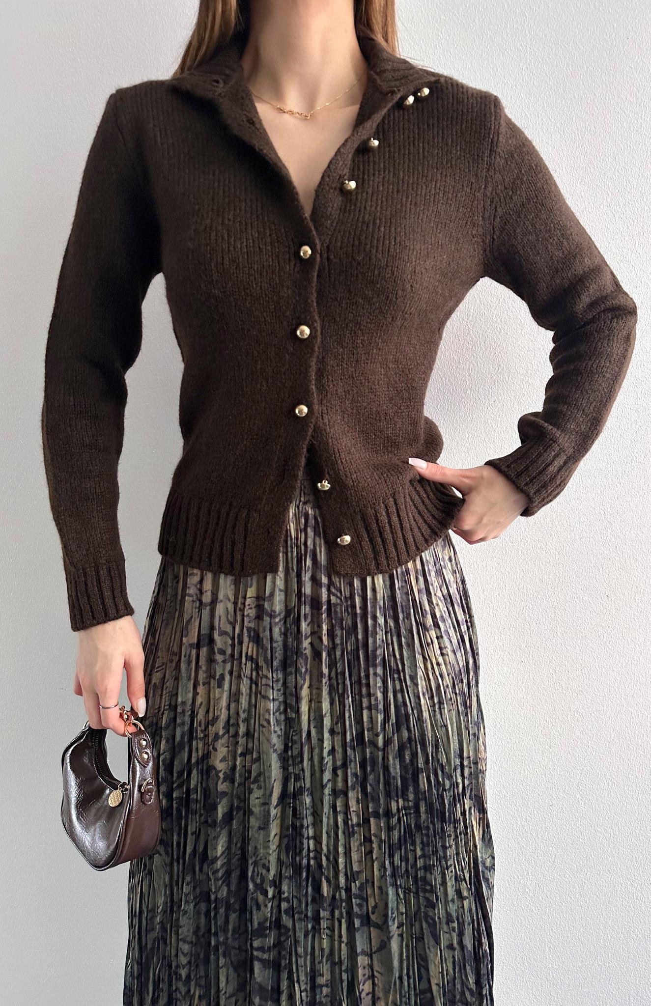 Boğazli Hırka KOYU KAHVE