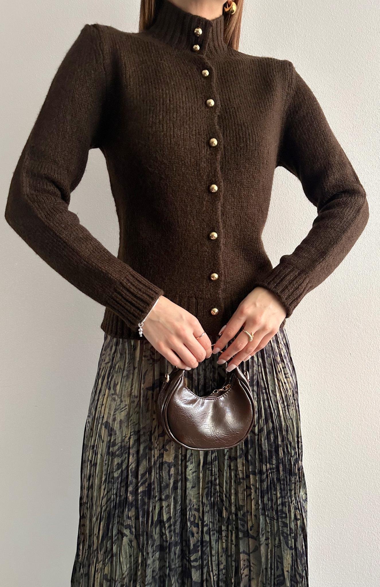 Boğazli Hırka KOYU KAHVE