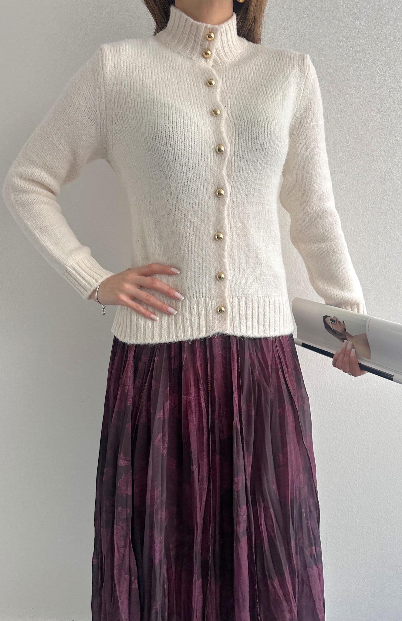 Boğazli Hırka KREM