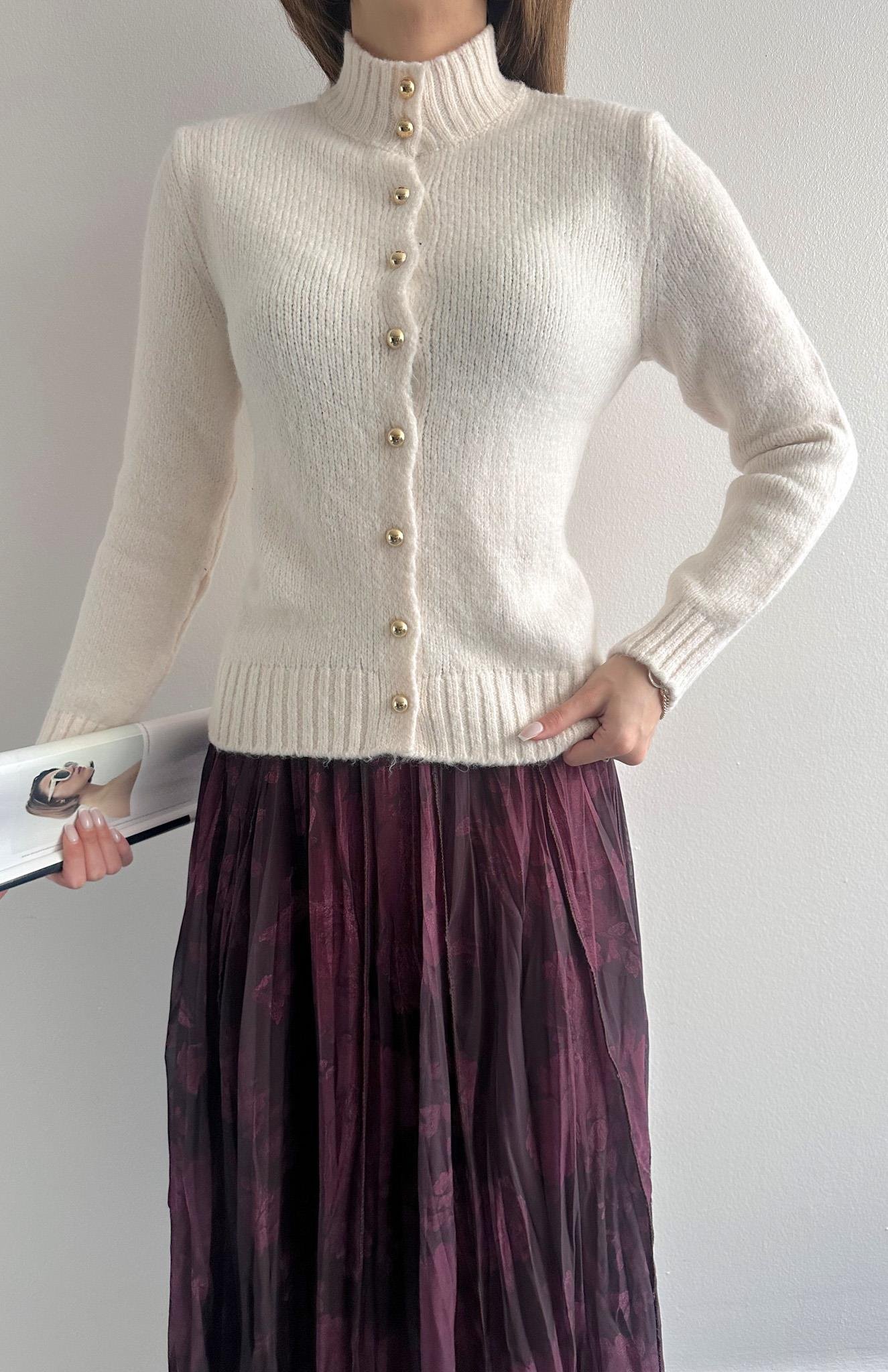 Boğazli Hırka KREM