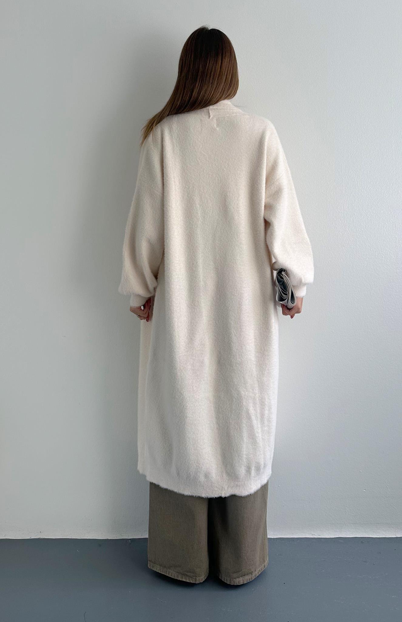 Boydan Triko Hırka KREM