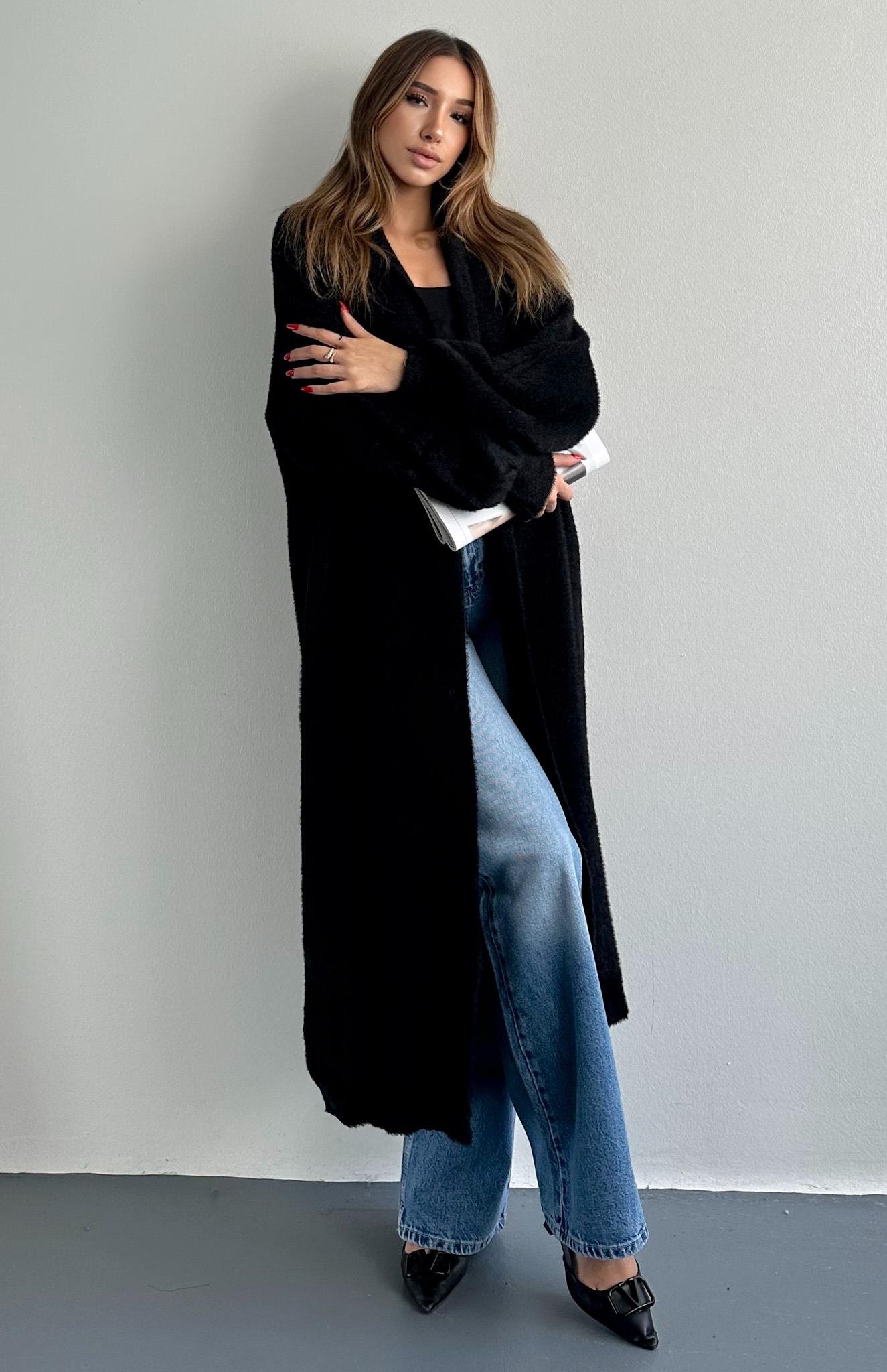 Boydan Triko Hırka SİYAH