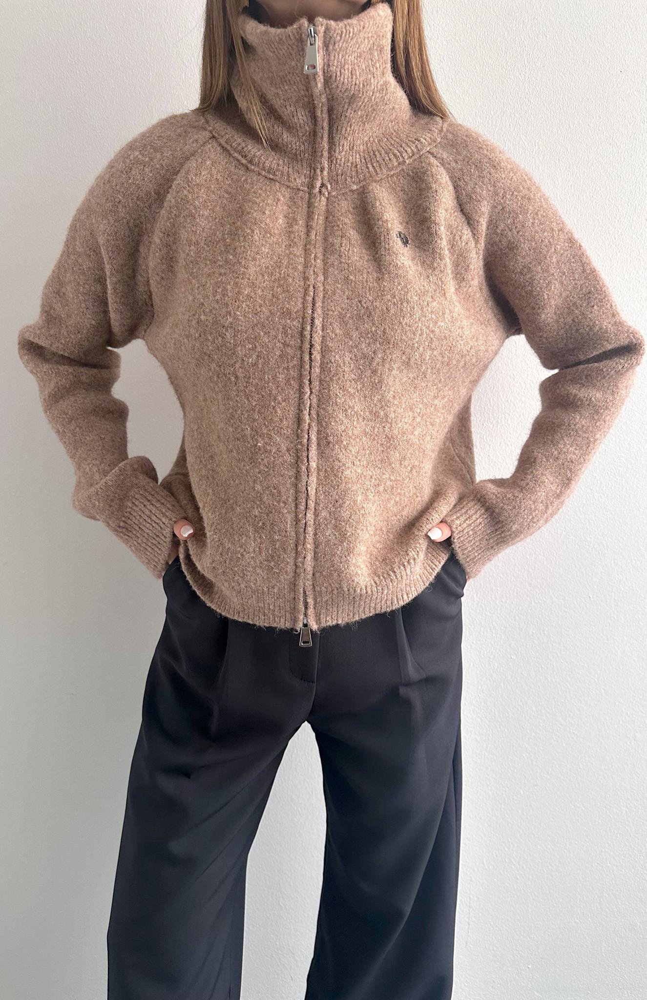 Çift Fermuarlı Lena Hırka CAMEL