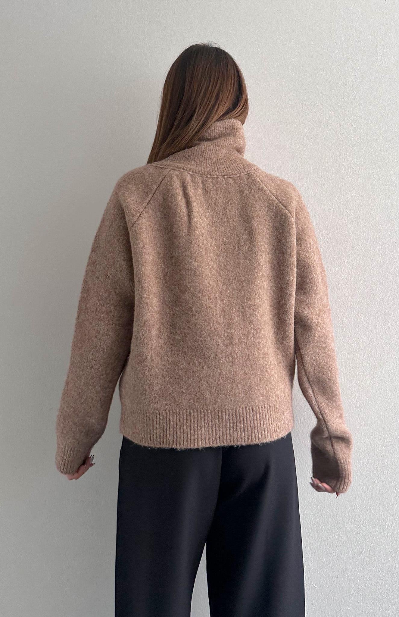 Çift Fermuarlı Lena Hırka CAMEL