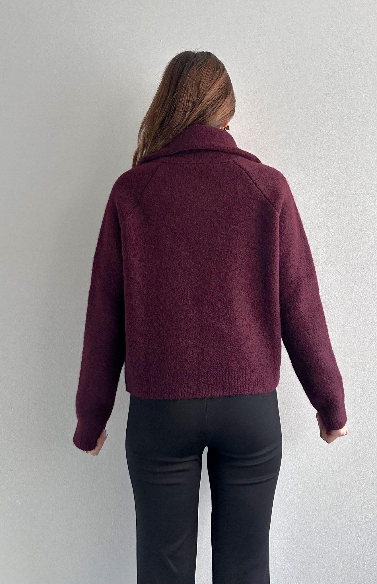 Çift Fermuarlı Lena Hırka MÜRDÜM