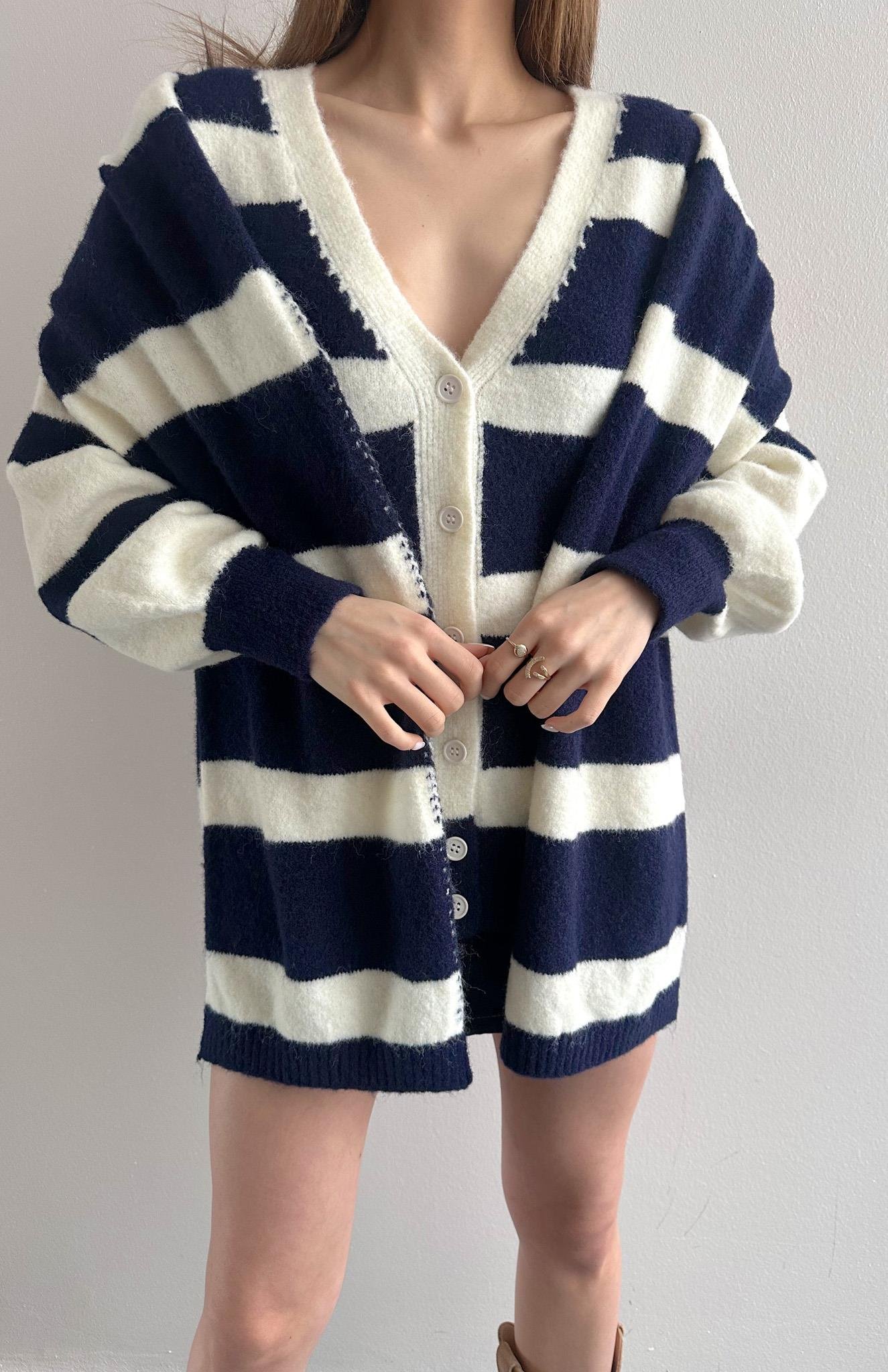 Hırka Atkı Kombin Triko LACİVERT