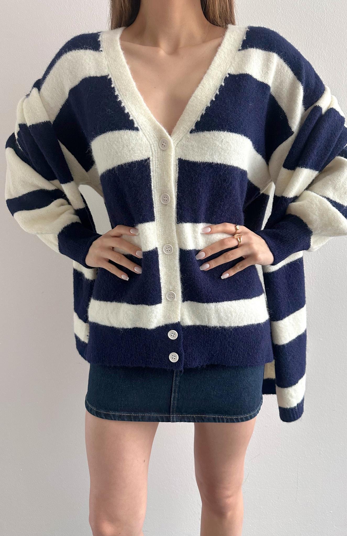 Hırka Atkı Kombin Triko LACİVERT