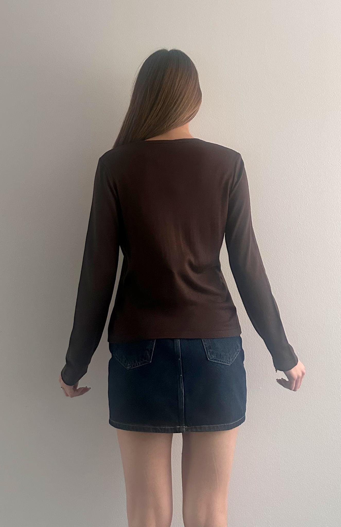 Kombine Dantel Hırka KAHVERENGİ