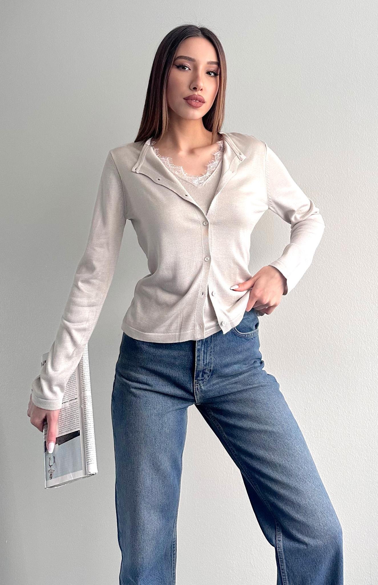 Kombine Dantel Hırka TAŞ