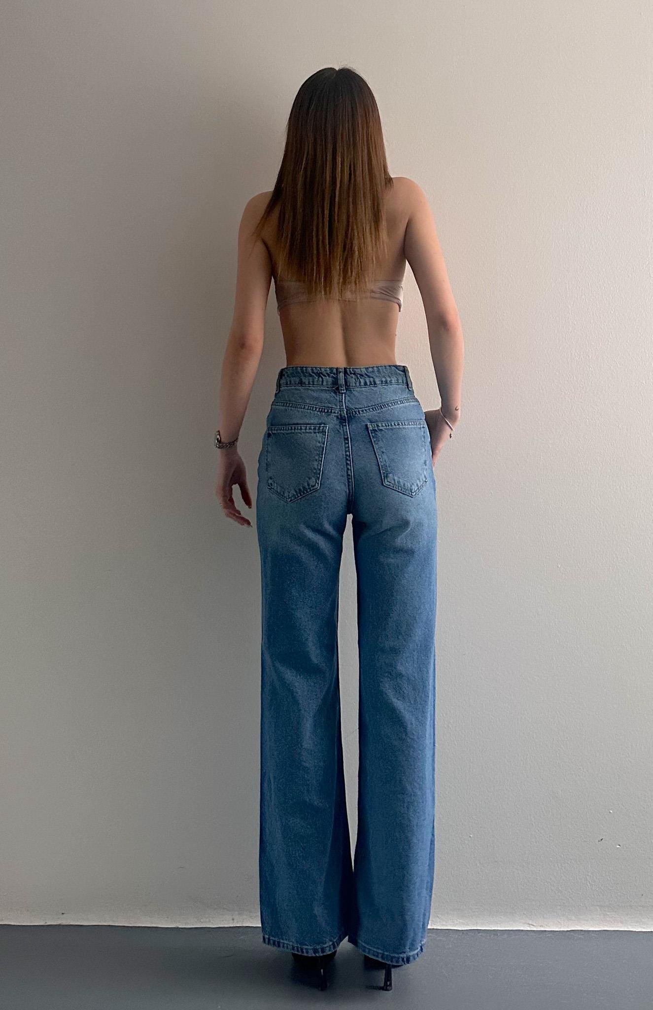 Basic Wideleg Pantolon MAVİ