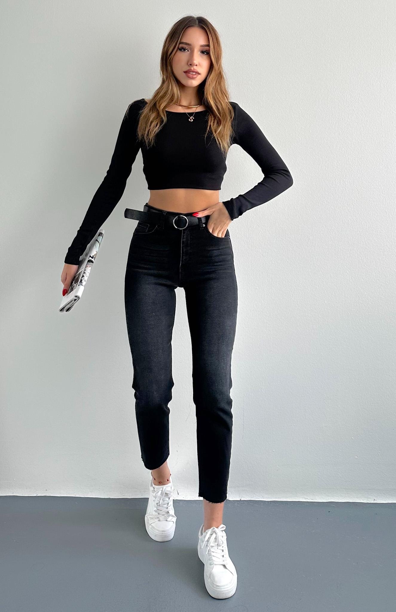 Dar Paça Kemerl Pantolon ANTRASİT