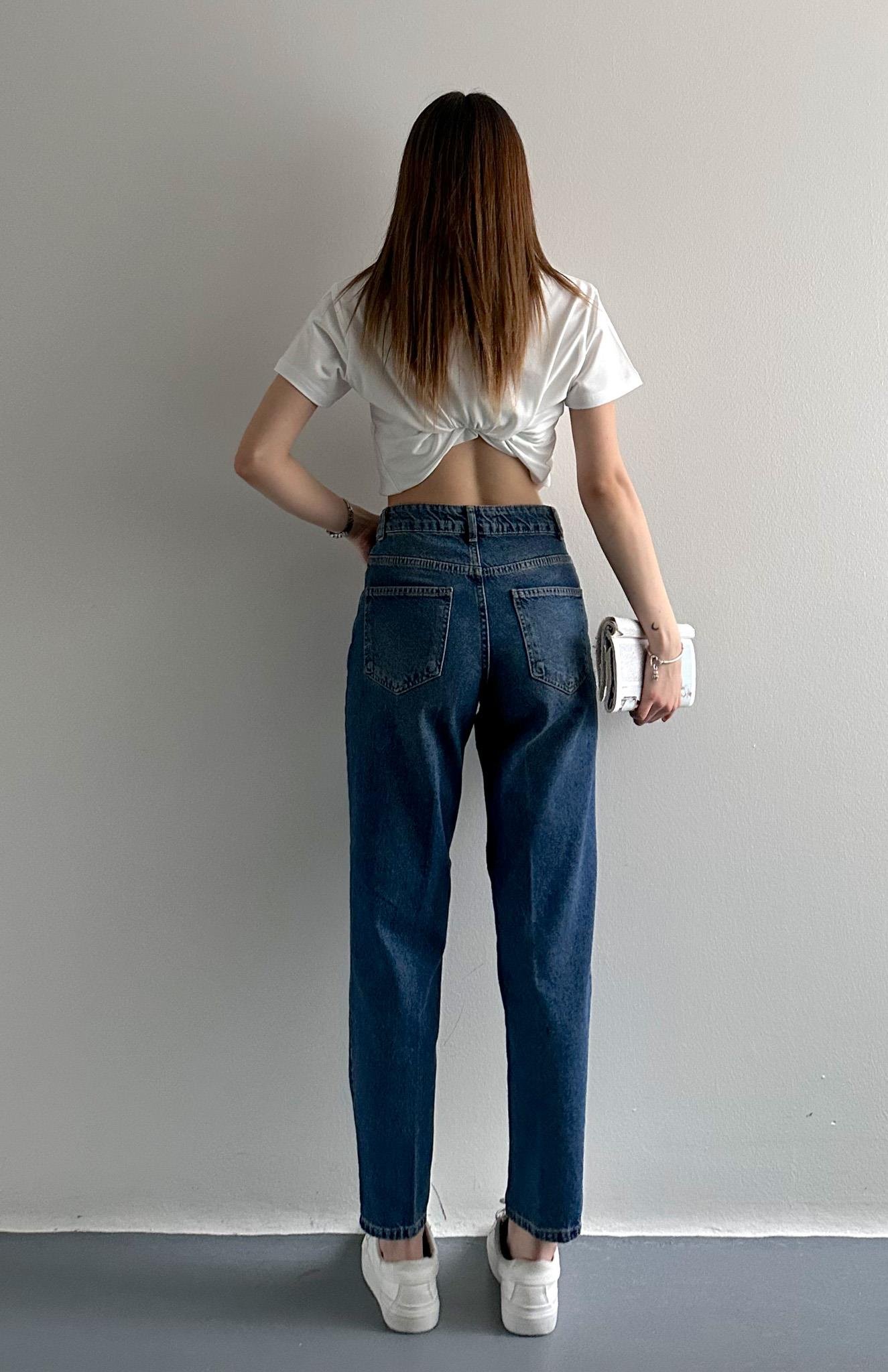 Daralan Paça Düşük Bel Pantolon MAVİ