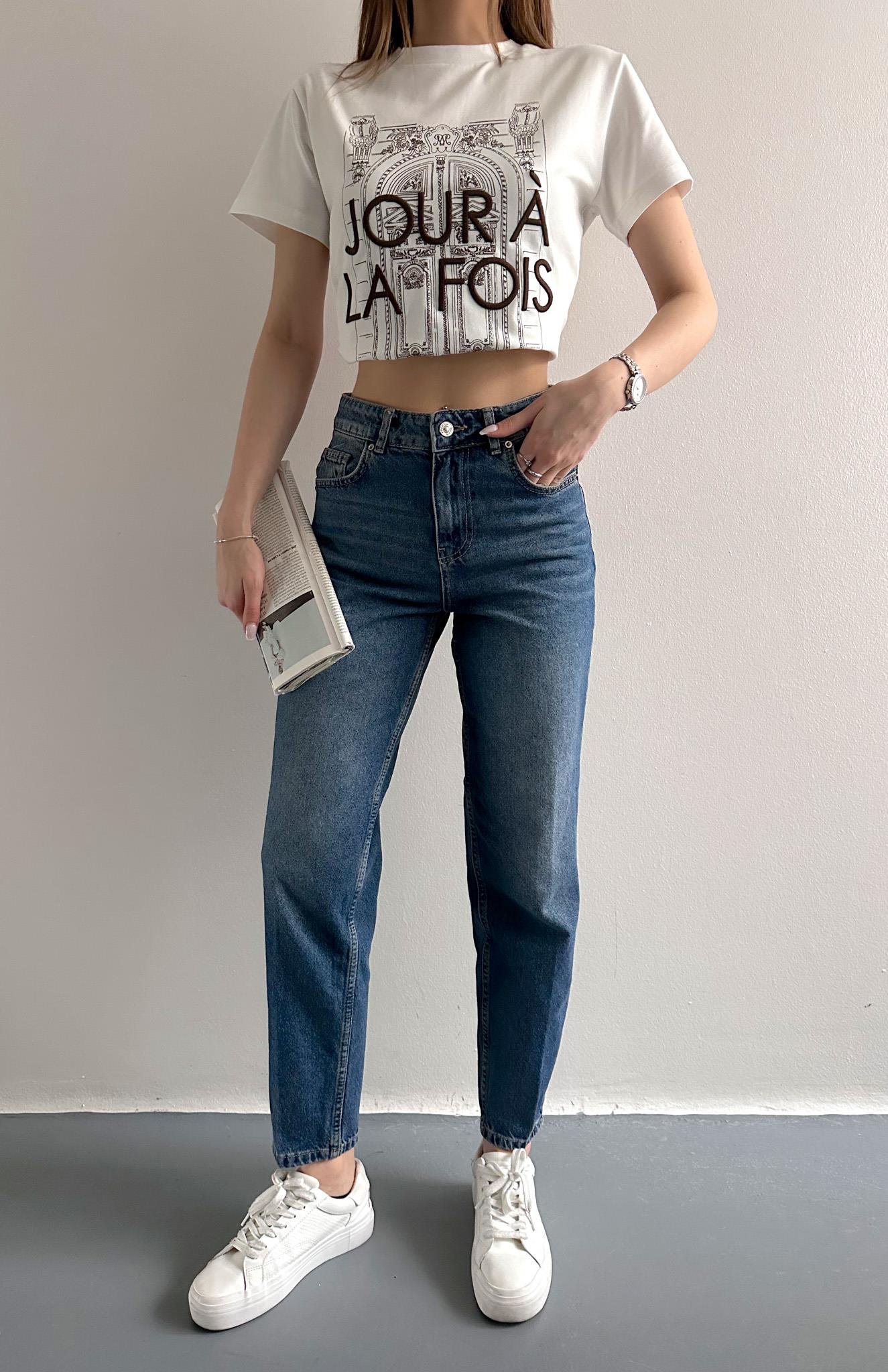 Daralan Paça Düşük Bel Pantolon MAVİ