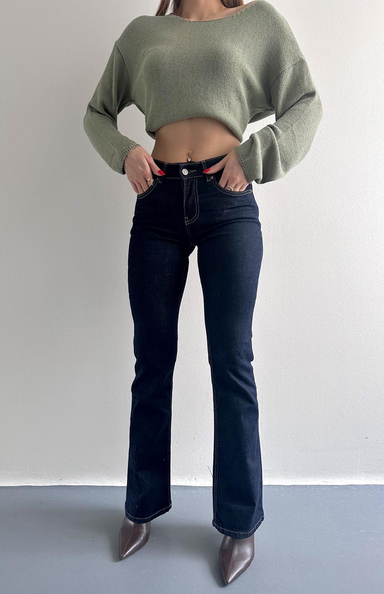 Düşükbel Bootcut Pantolon LACİVERT