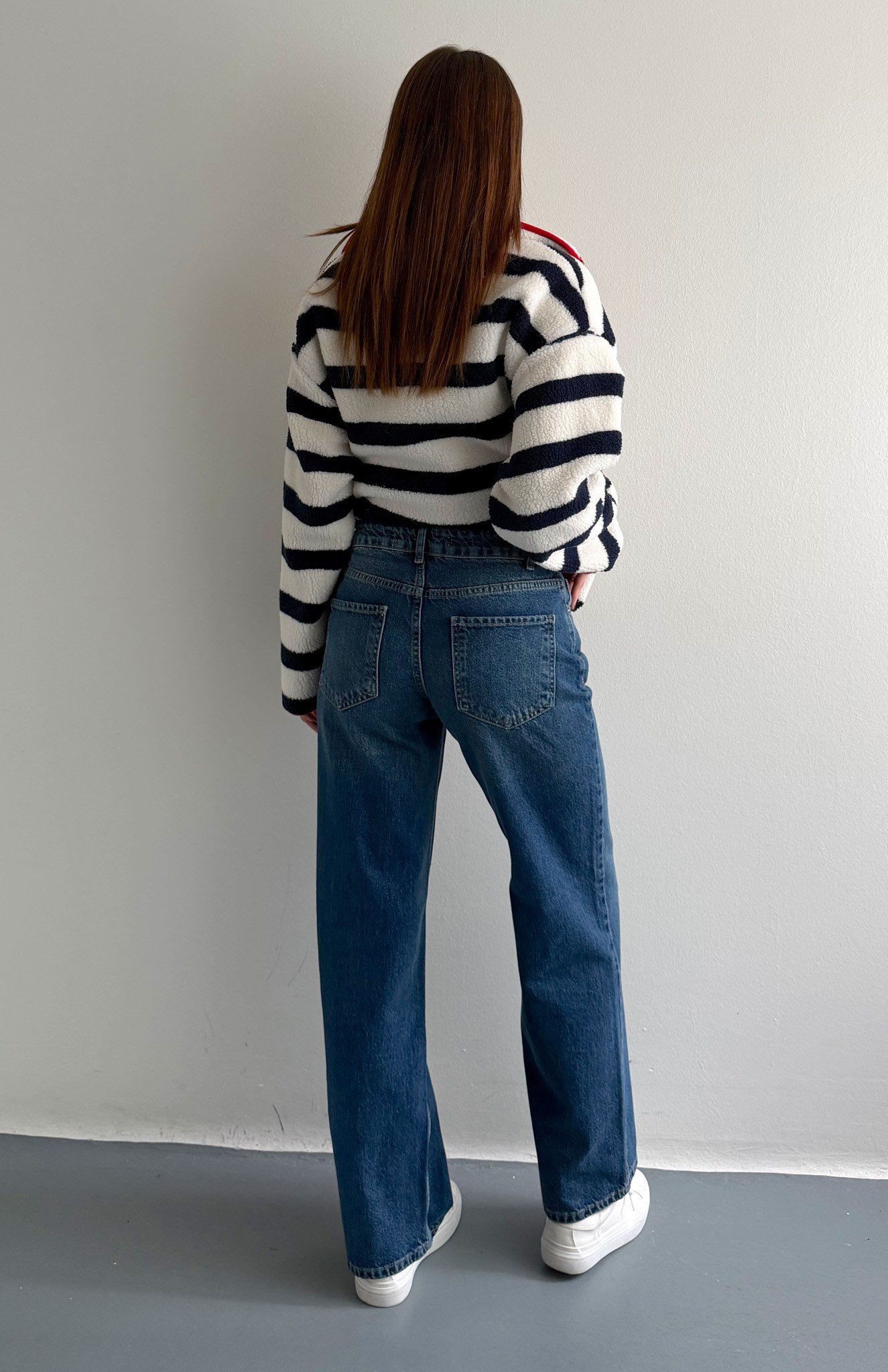 Düşükbel Stright Pantolon MAVİ
