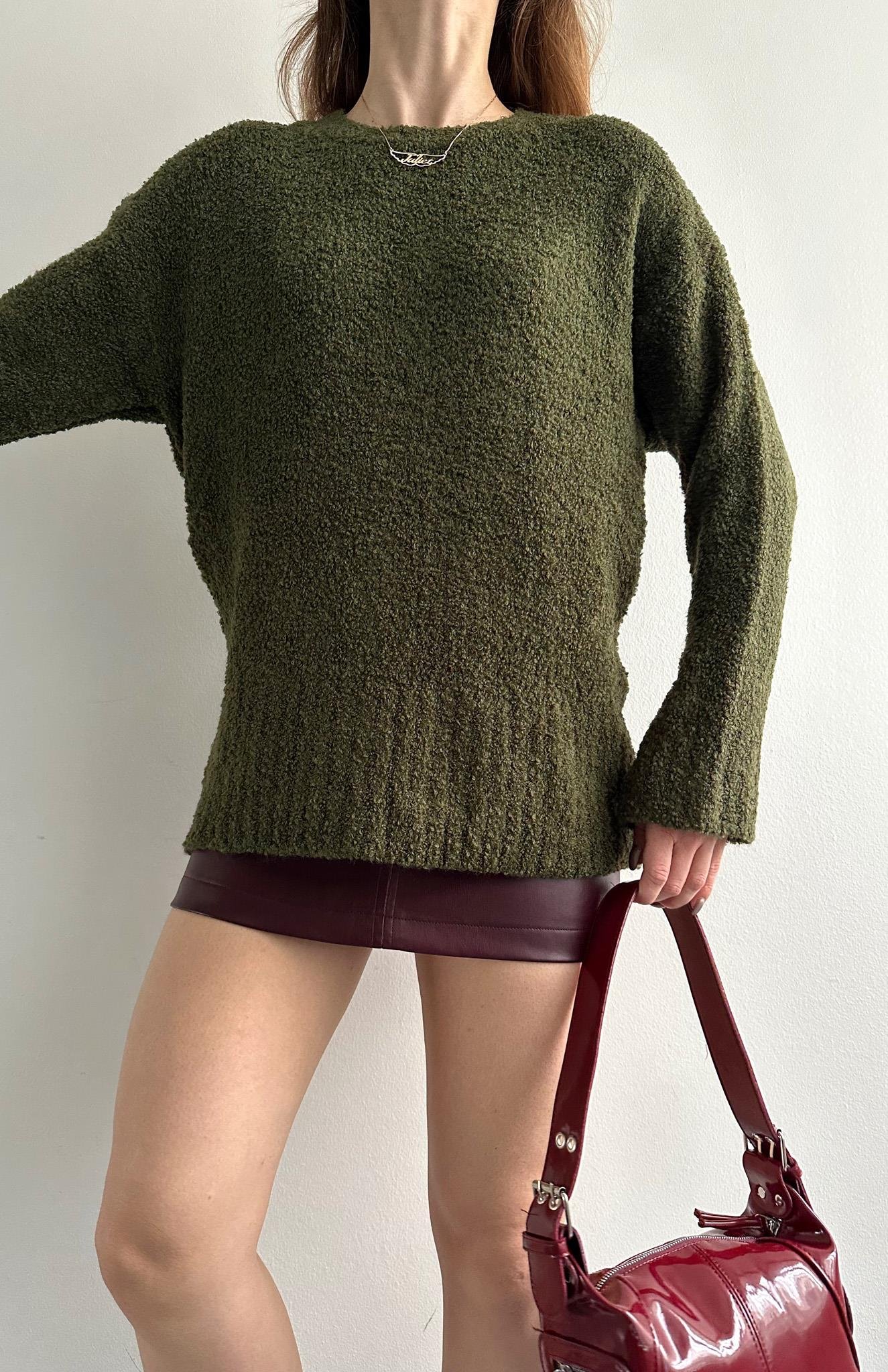Oversize Pinterest Buklet Kazak HAKİ