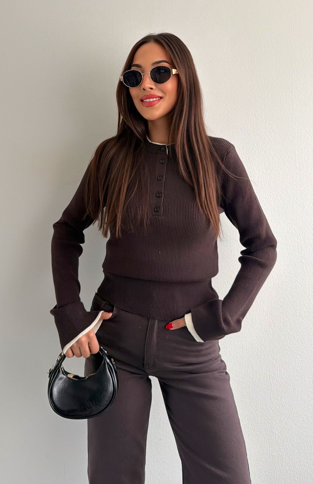 Renk Garnili Elitli Basic KAHVERENGİ
