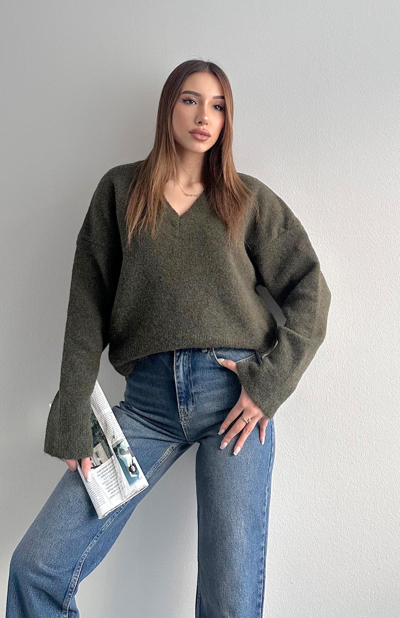 V Yaka Yumuşak Dokulu Kazak HAKİ