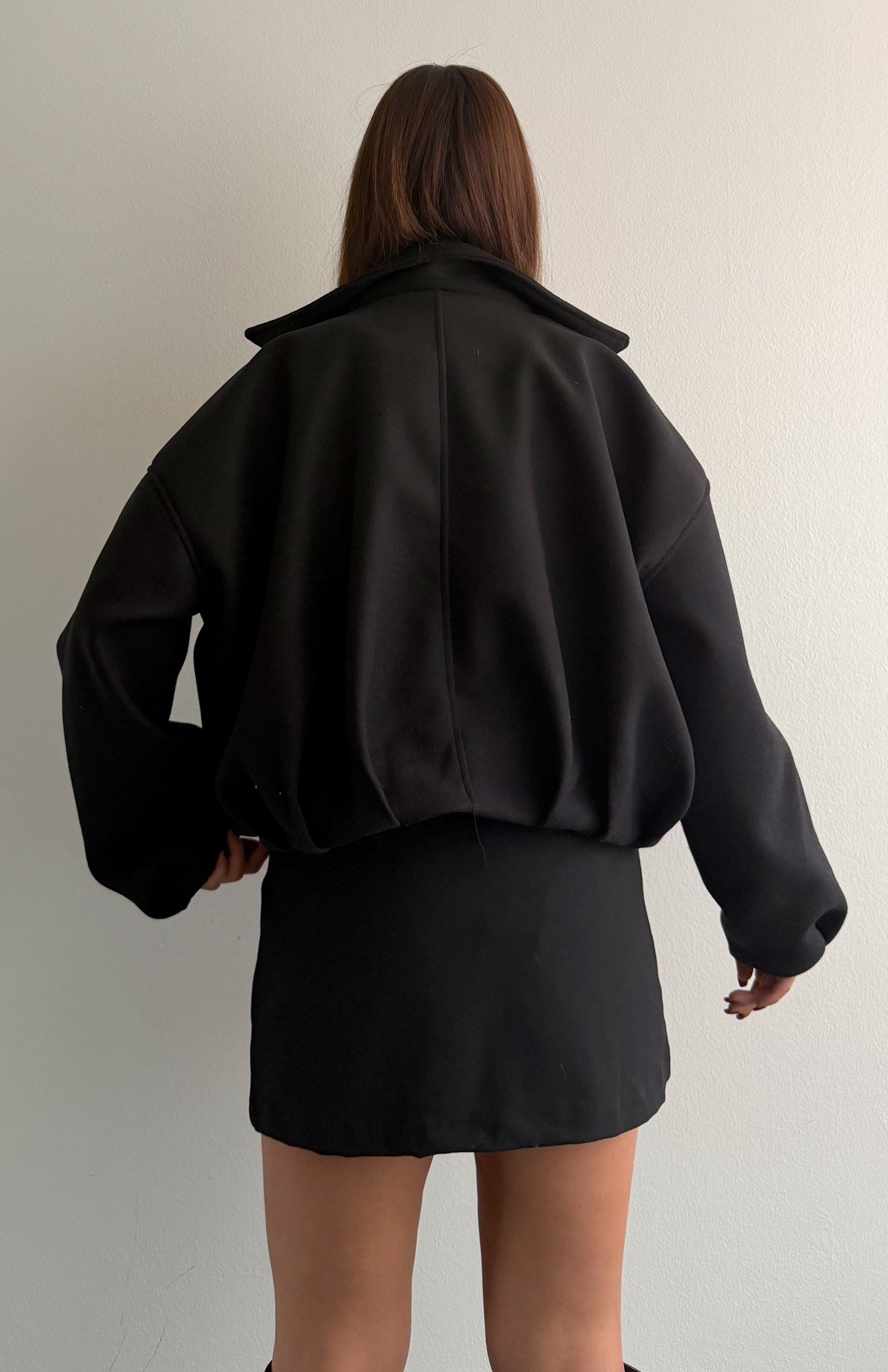 Bomber Kaşe Mont SİYAH