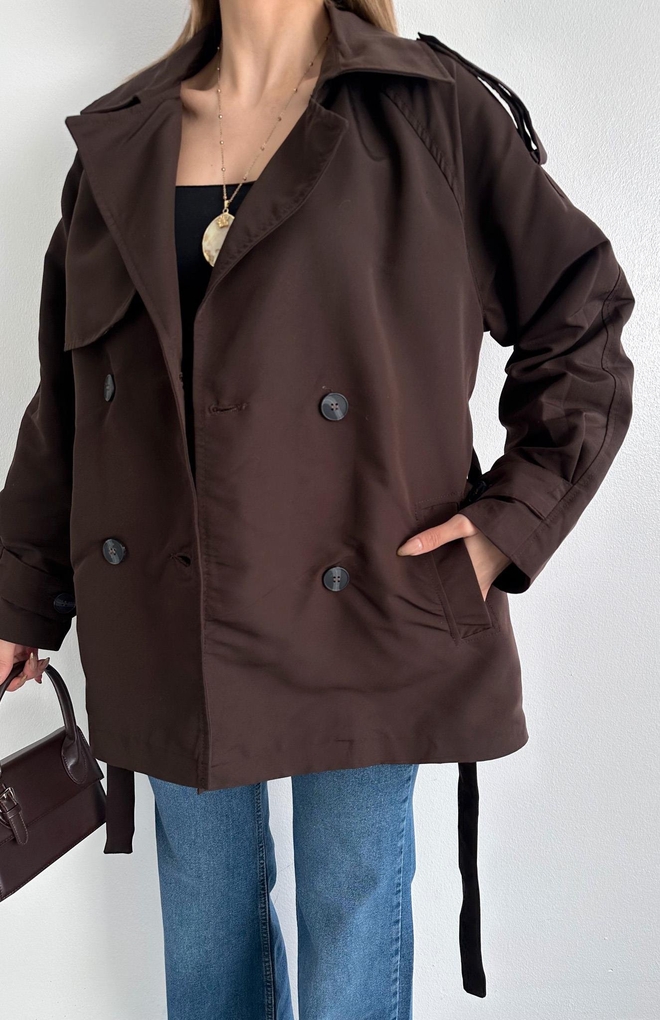 Kuşak Kemerli Trençkot KAHVERENGİ