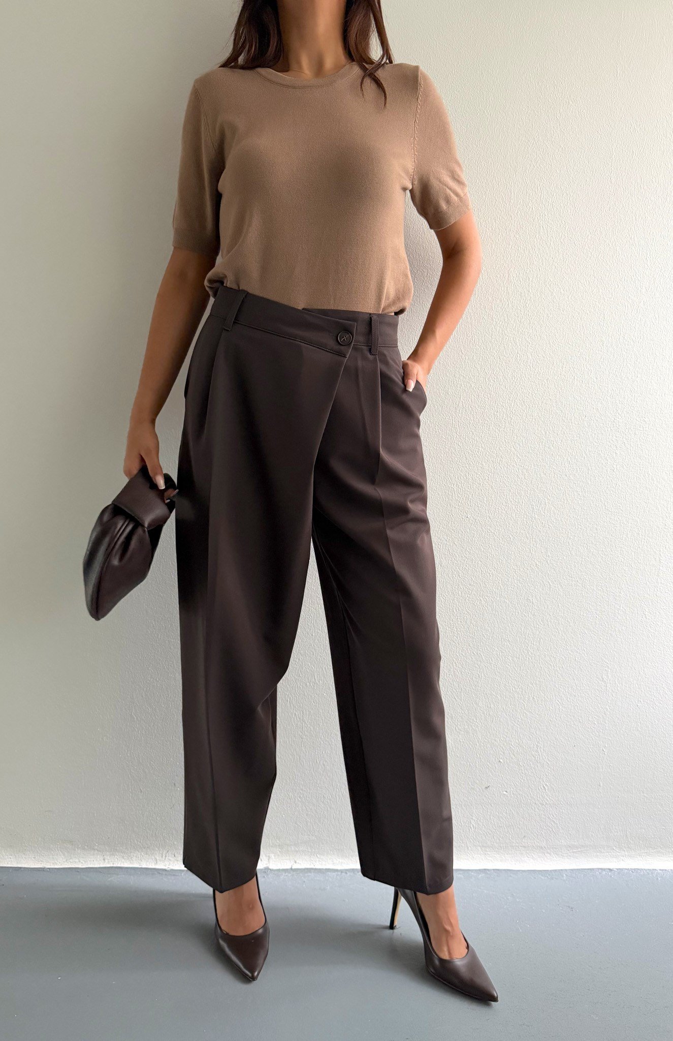 Asimetrik Pantolon KAHVERENGİ