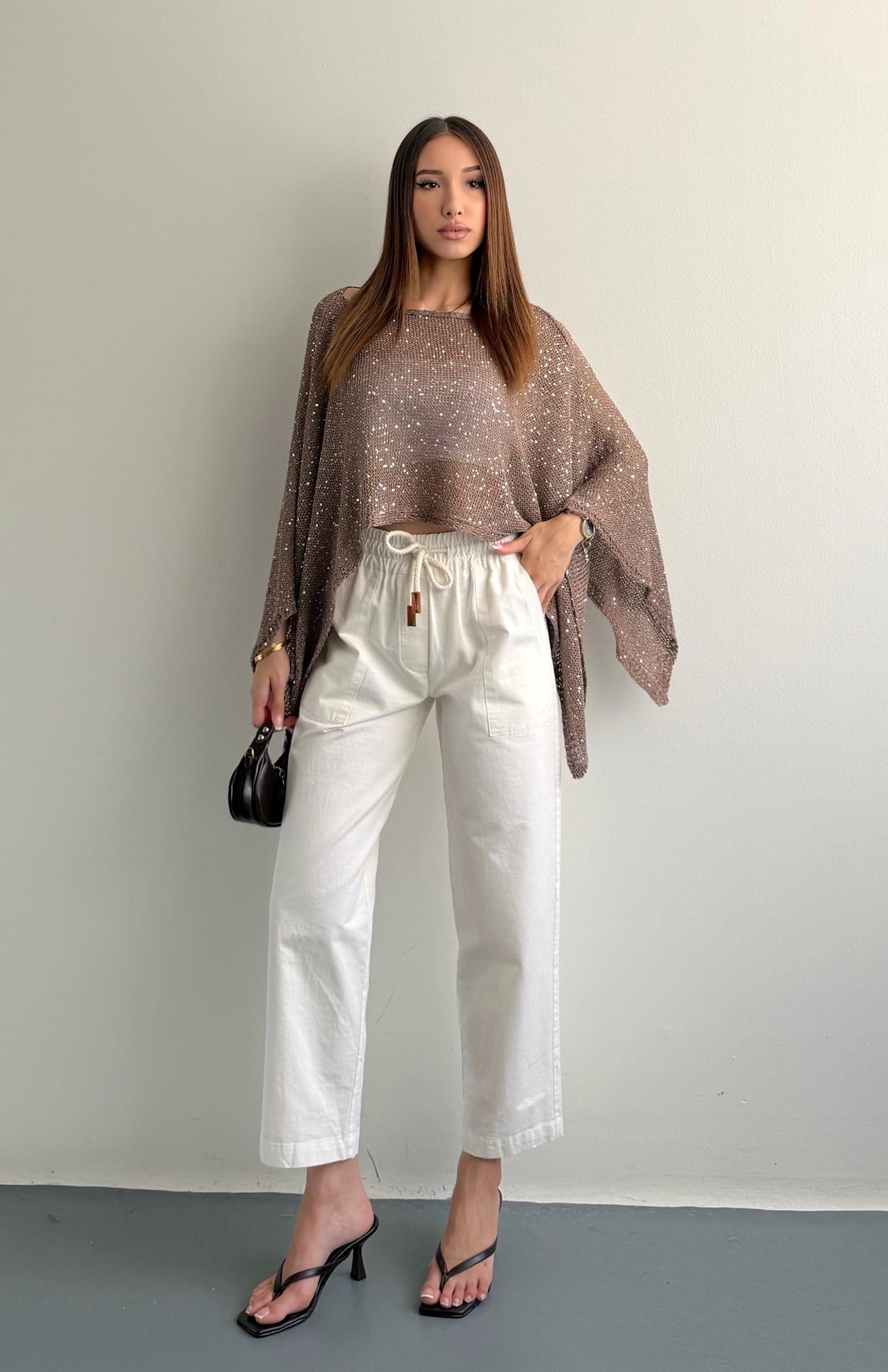 Bağcıklı Jogger Pantolon BEYAZ