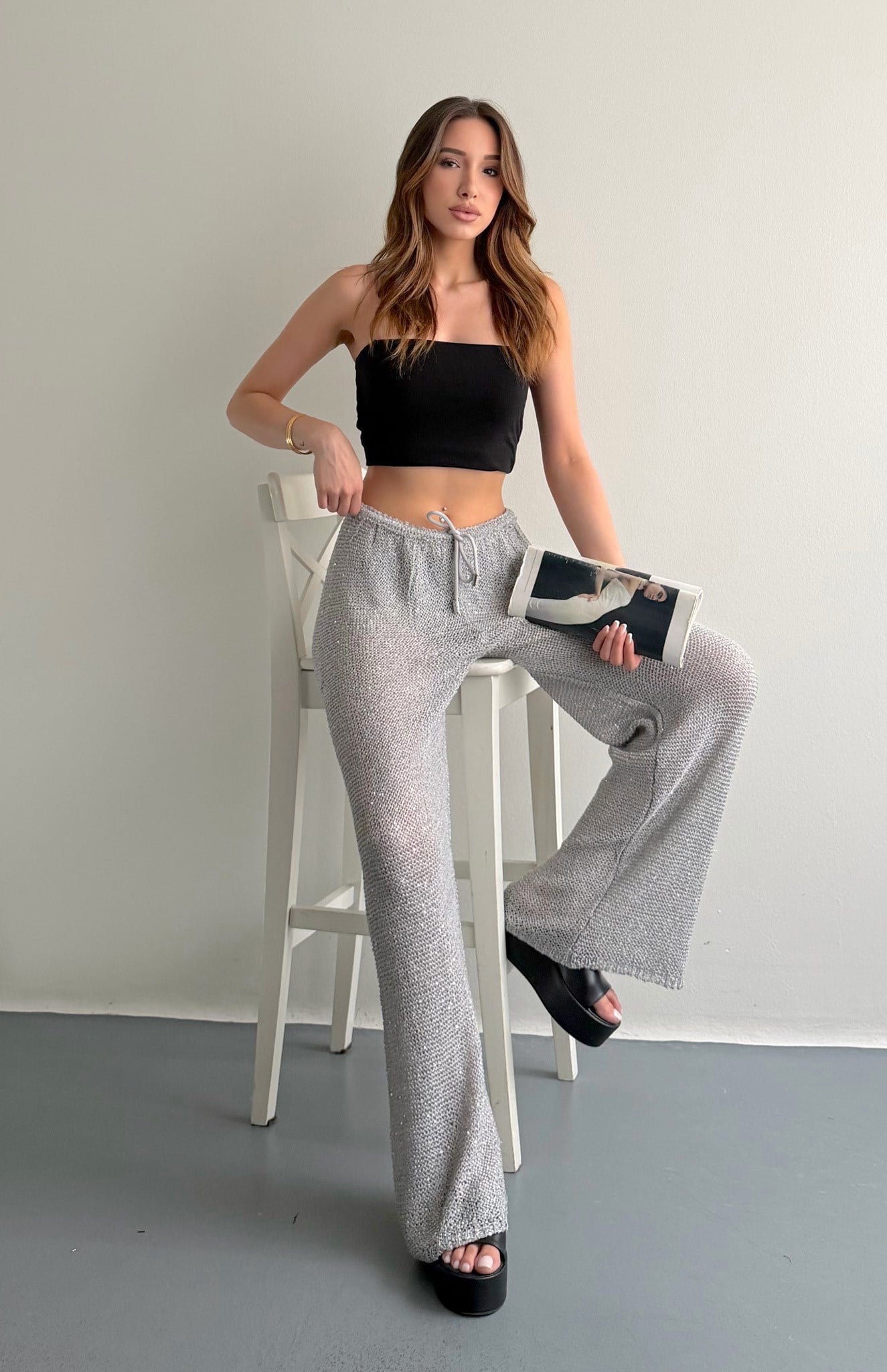 Beacwear Parlak Pantolon GRİ