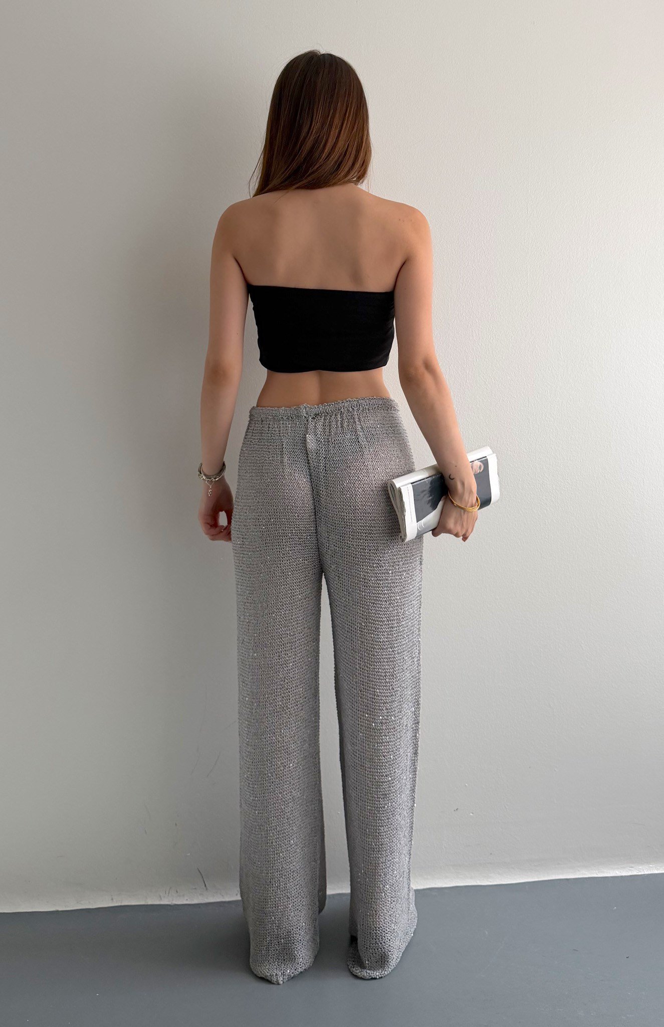 Beacwear Parlak Pantolon GRİ