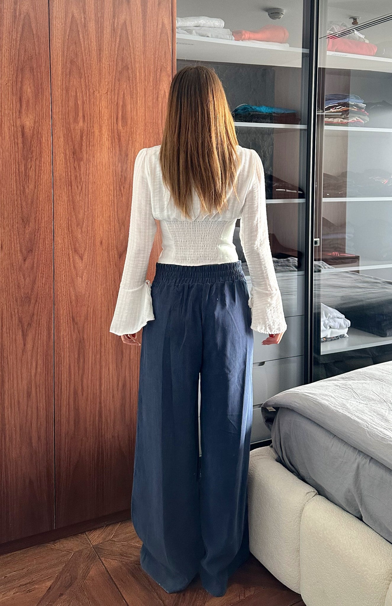 Beli Bağcılı Pantolon LACİVERT