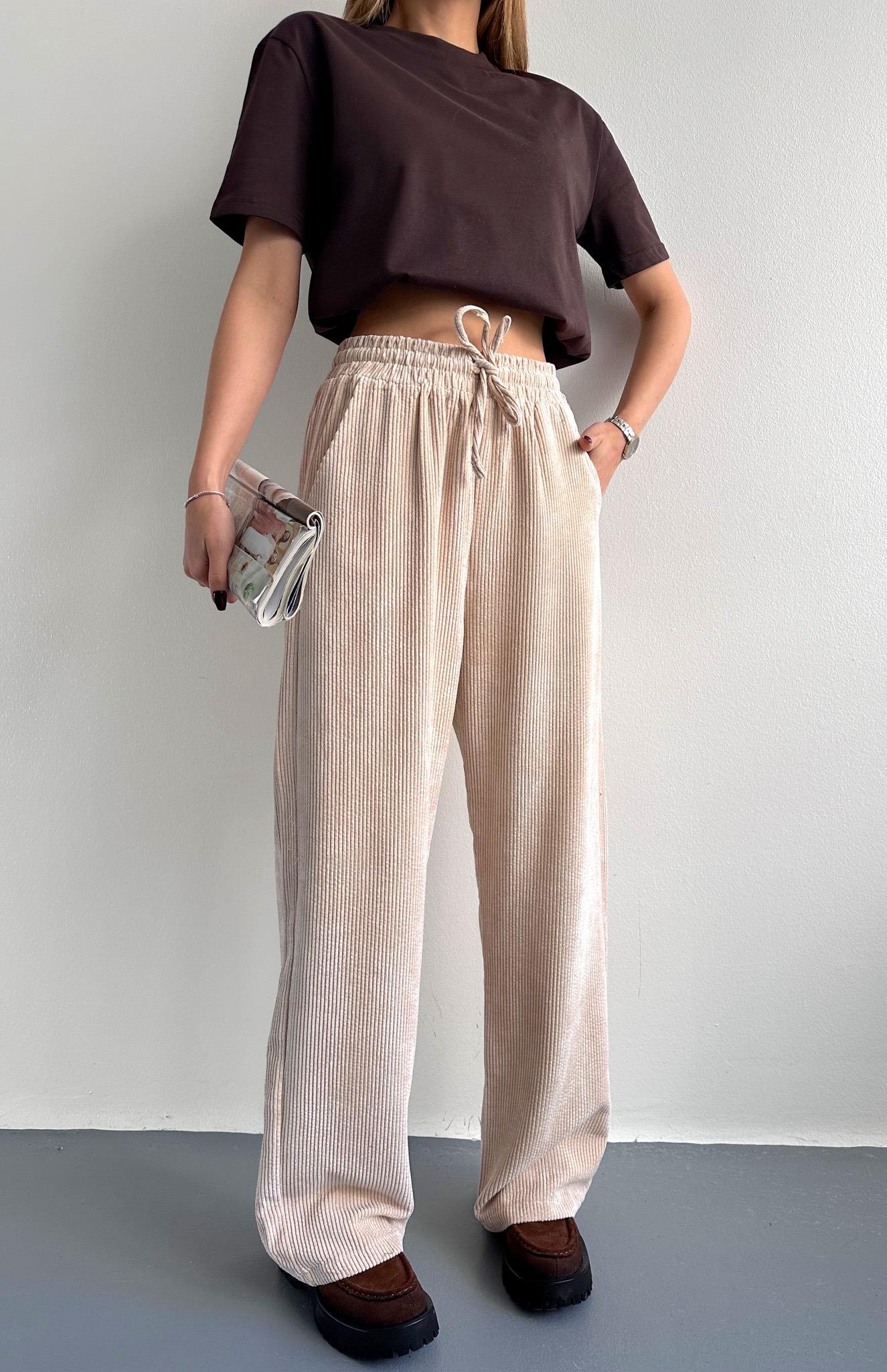 Beli Lastikli Pantolon BEJ