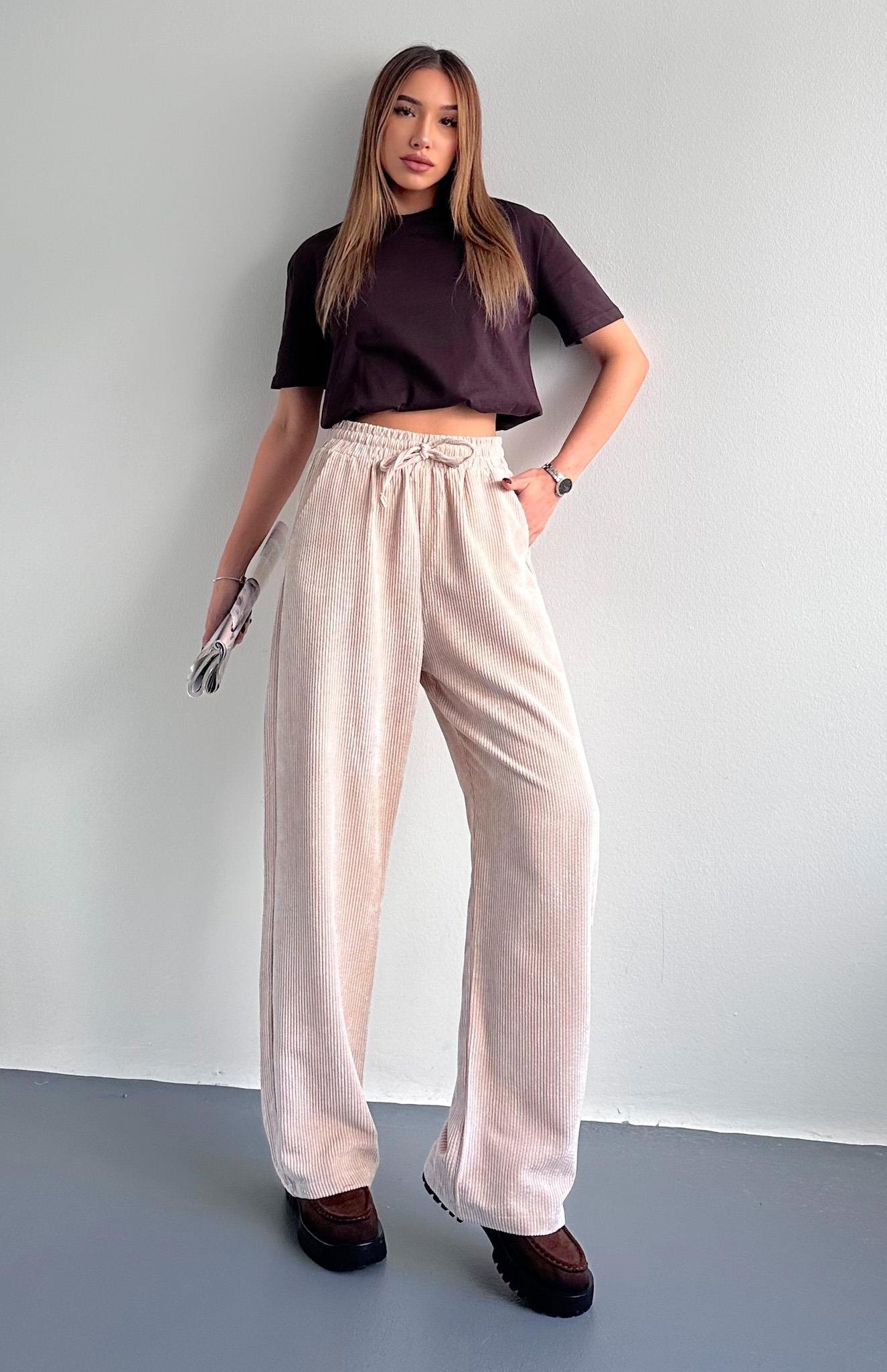 Beli Lastikli Pantolon BEJ