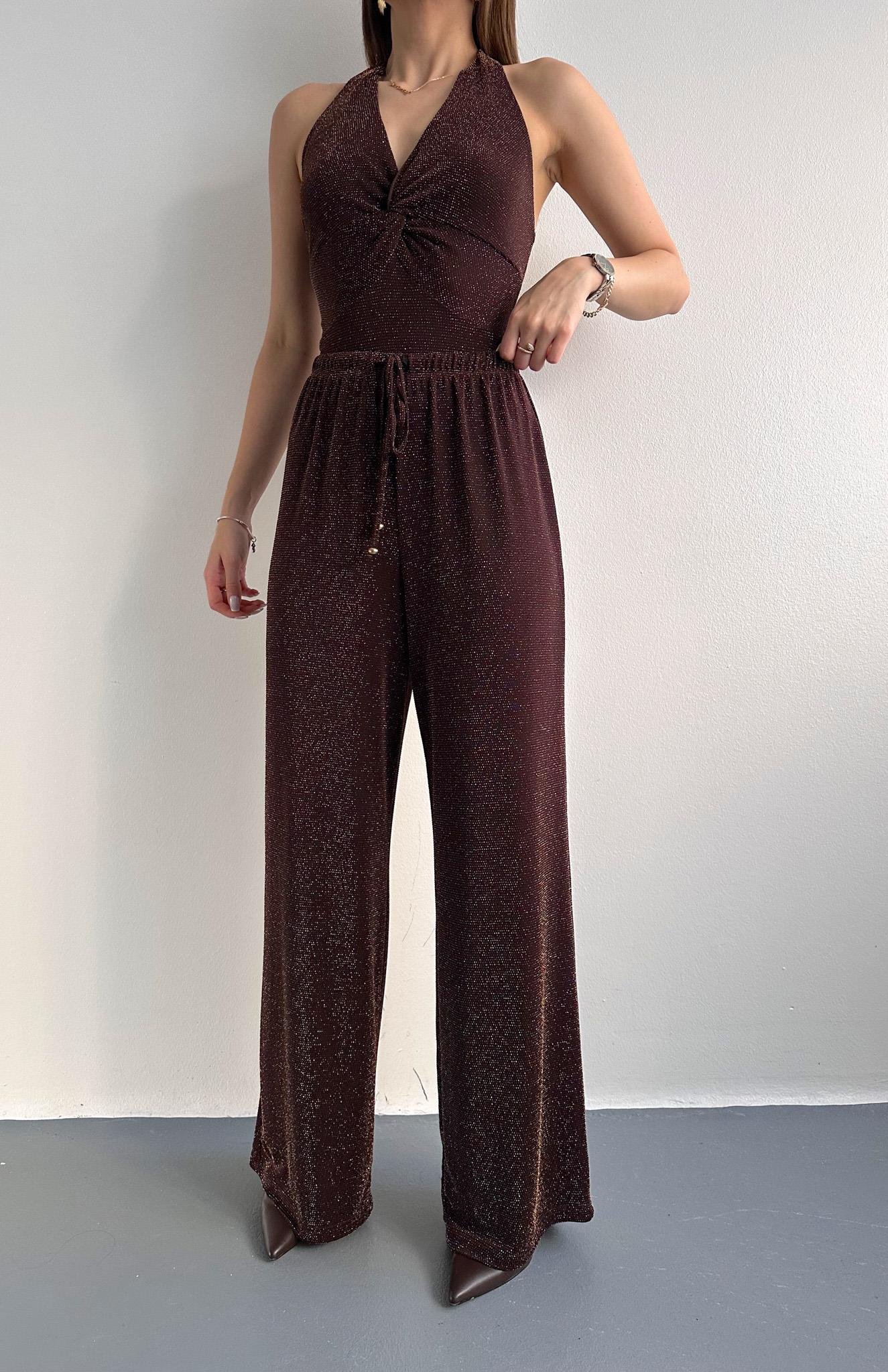 Beli Lastikli Pantolon KAHVERENGİ