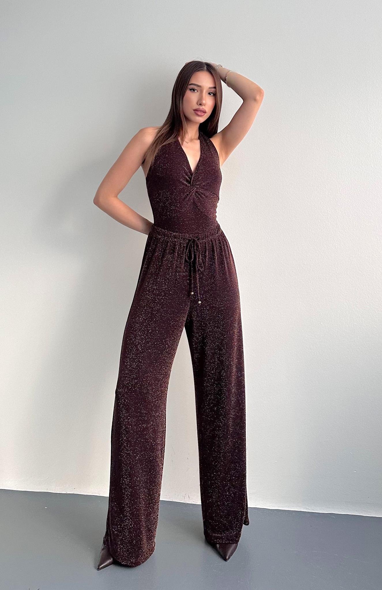 Beli Lastikli Pantolon KAHVERENGİ