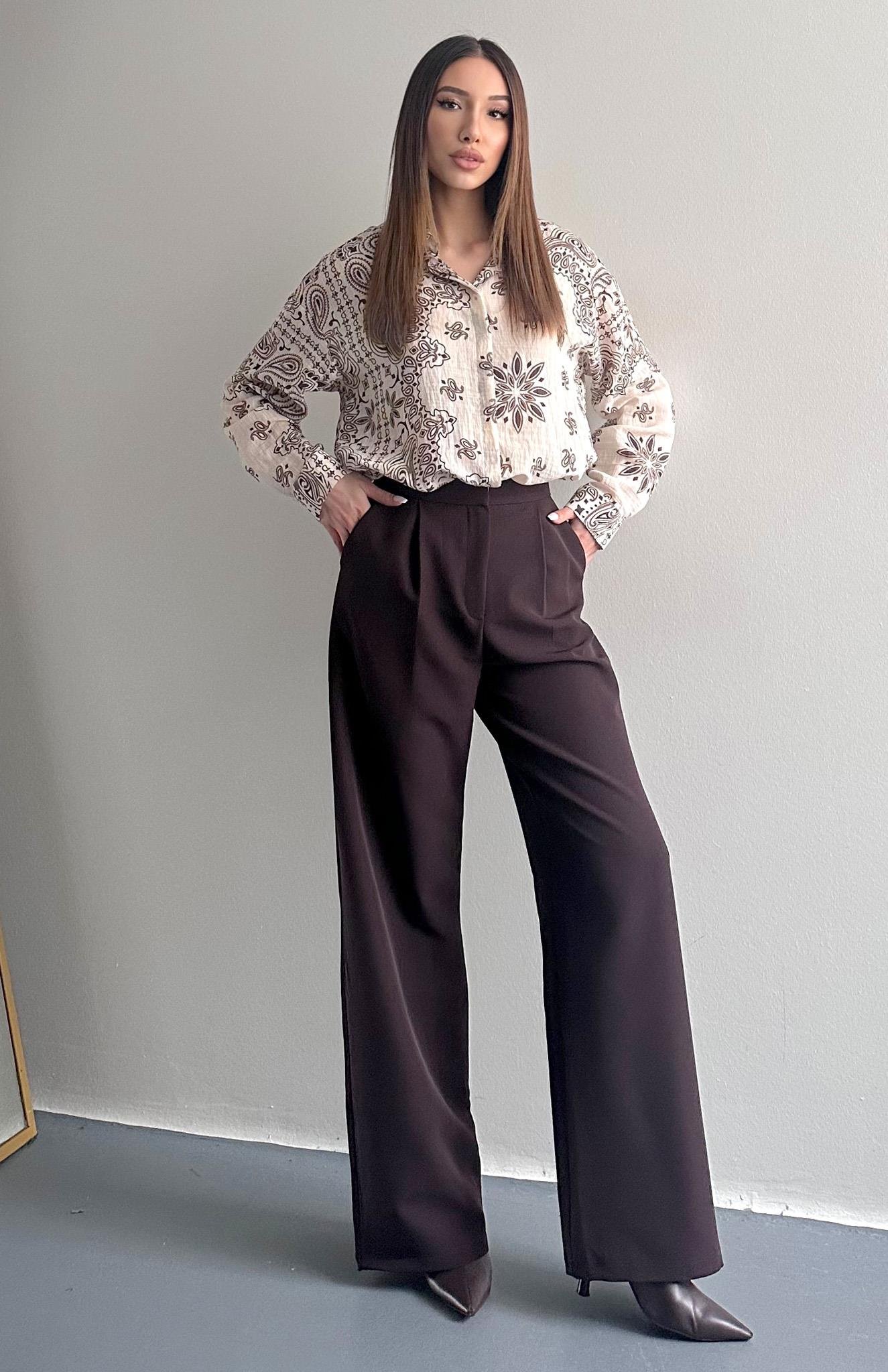 Bol Paça Pantolon KOYU KAHVE