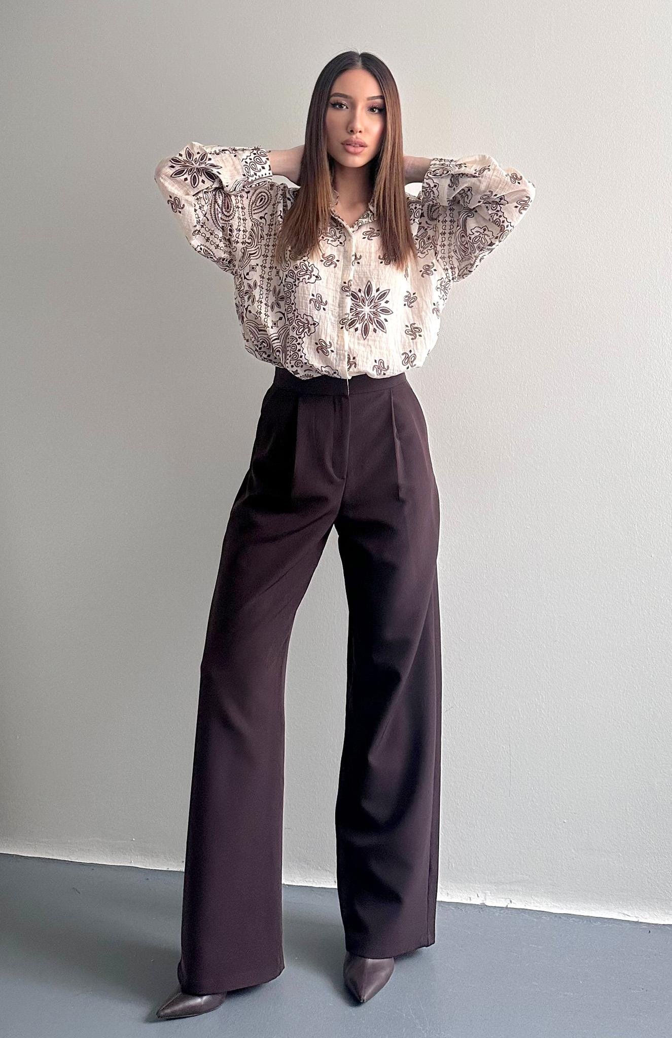 Bol Paça Pantolon KOYU KAHVE