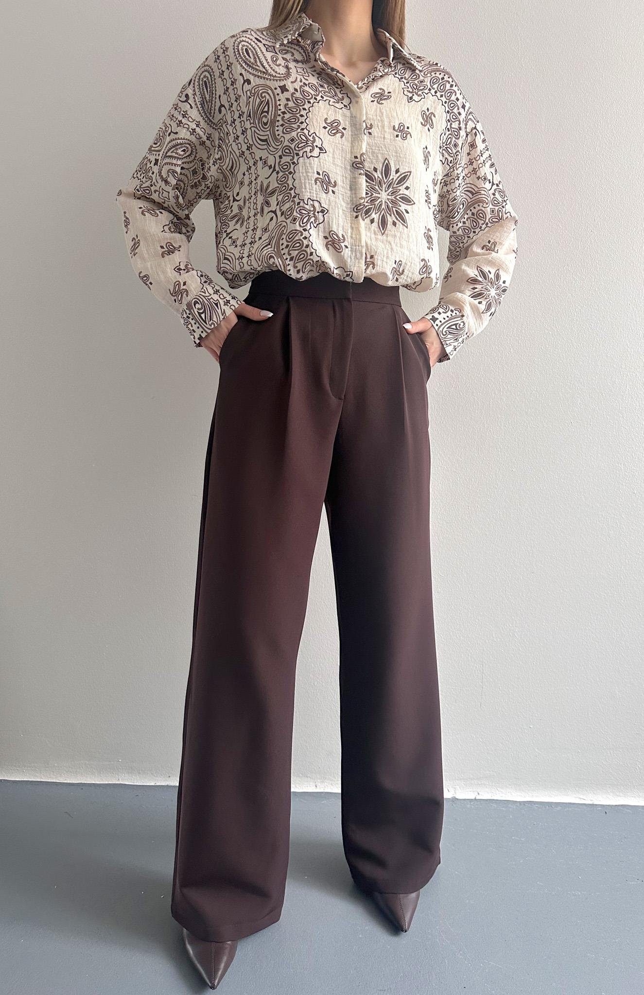 Bol Paça Pantolon KOYU KAHVE