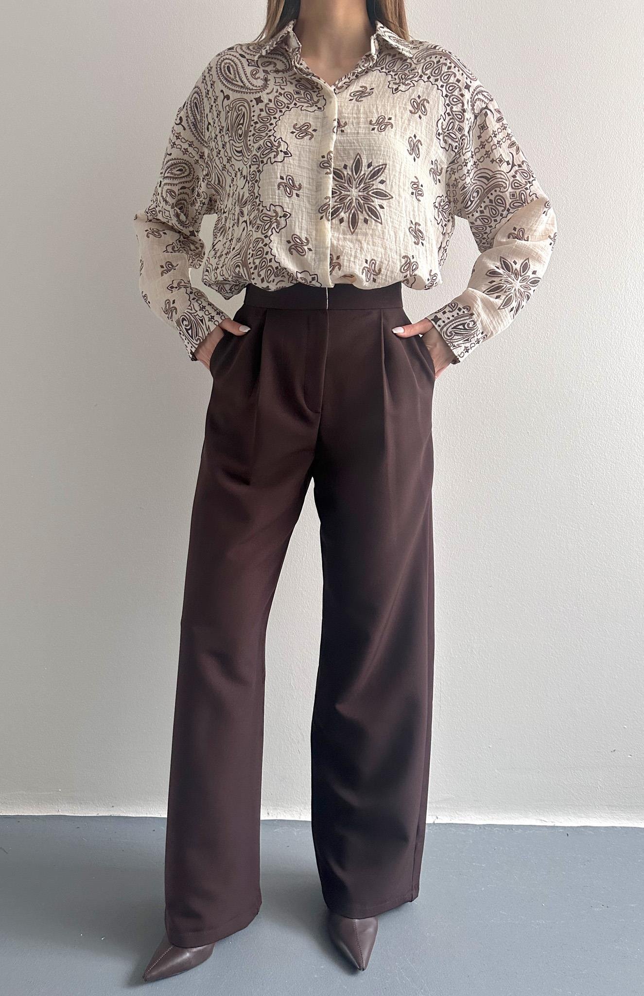 Bol Paça Pantolon KOYU KAHVE