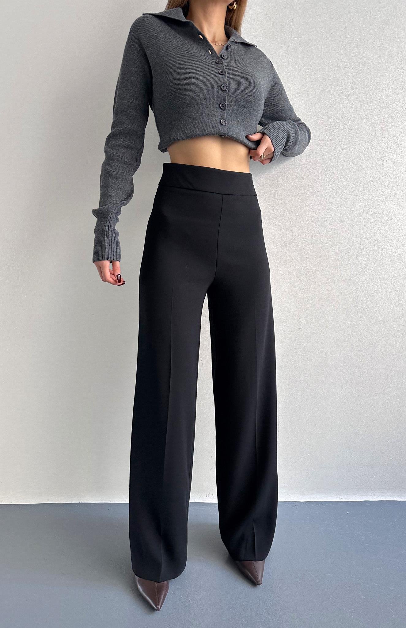 Bol Paça Pantolon SİYAH