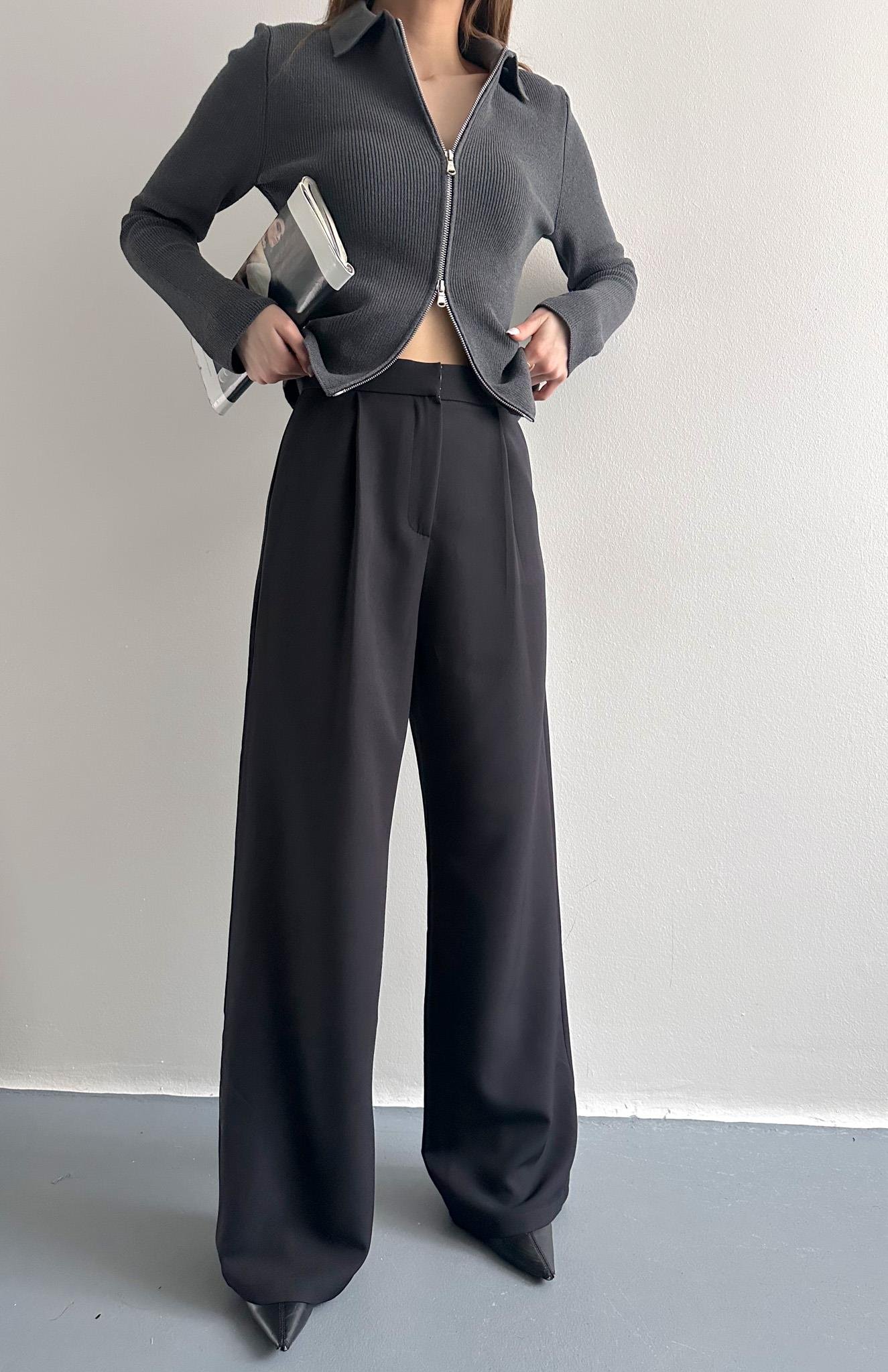 Bol Paça Pantolon SİYAH