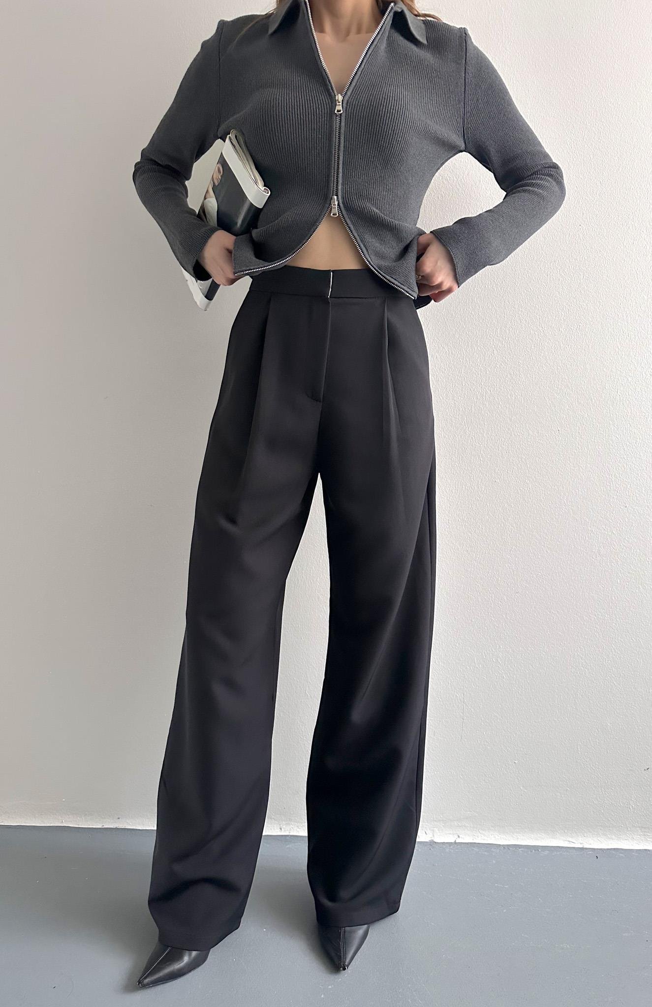 Bol Paça Pantolon SİYAH