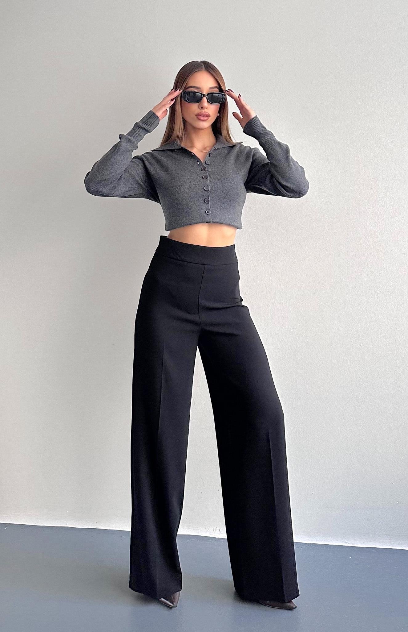 Bol Paça Pantolon SİYAH