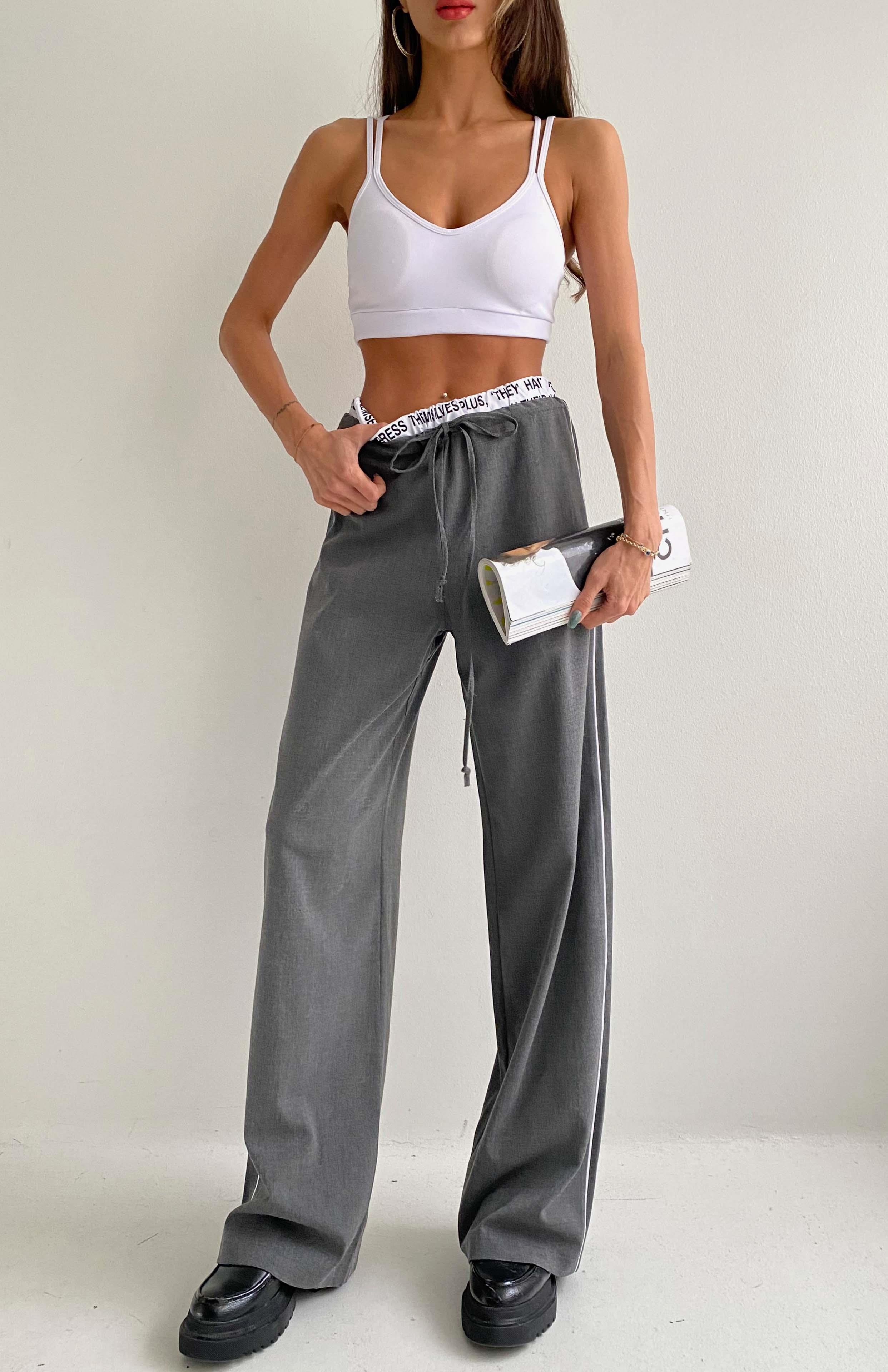 Boxer Detaylı Pantolon GRİ