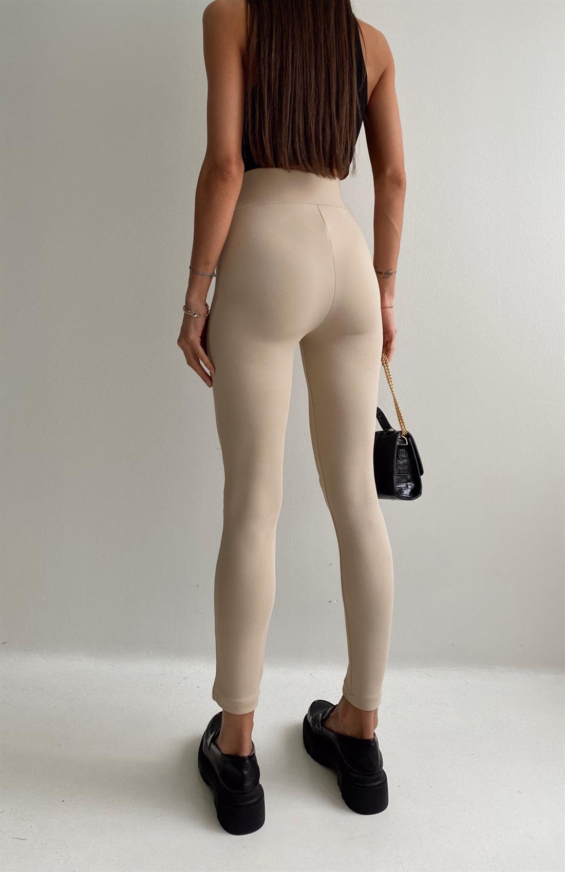 Düğmeli Pantolon BEJ