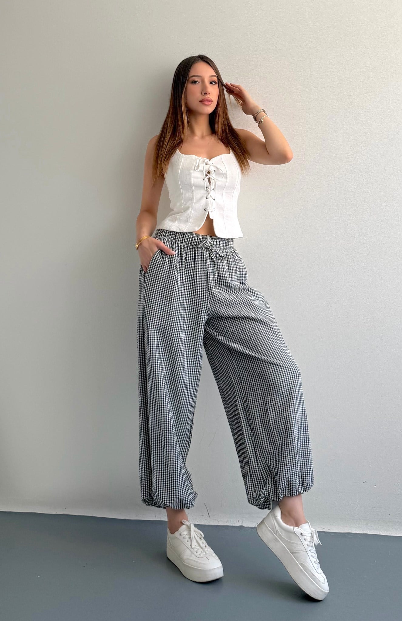 Ekose Pantolon SİYAH