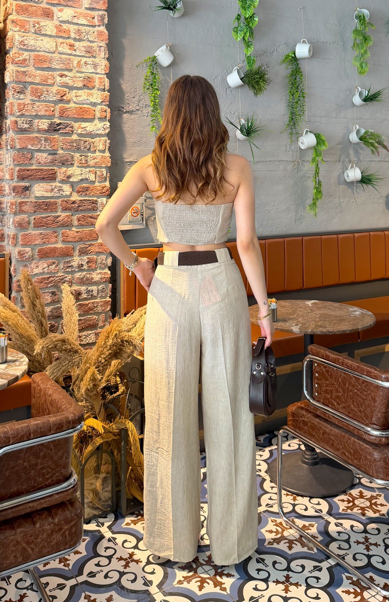 Kemer Detaylı Pantolon BEJ